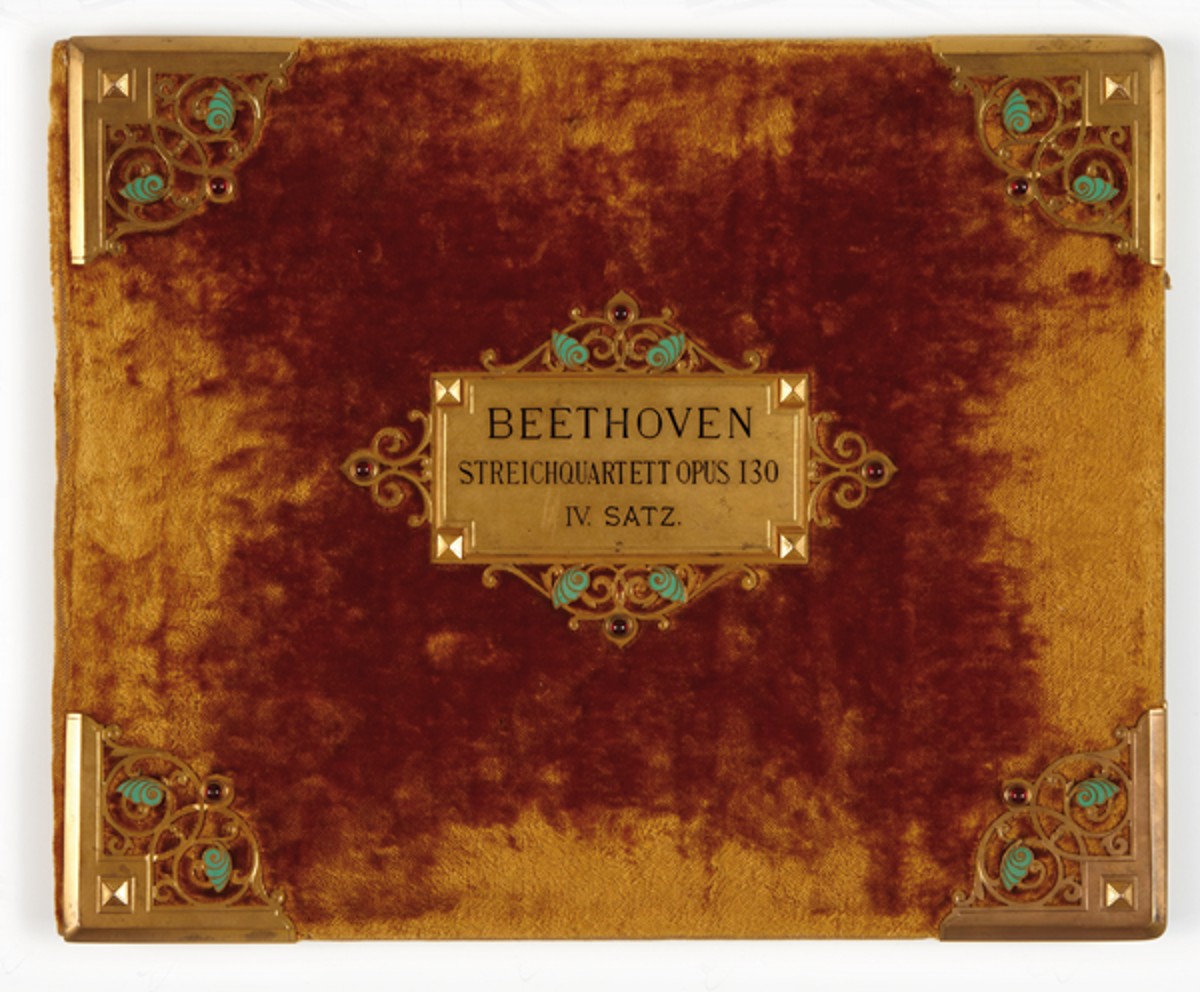 Autograf 4. věty smyčcového kvartetu B-dur op. 130, Ludwiga van Beethovena (zdroj Moravské zemské muzeum)