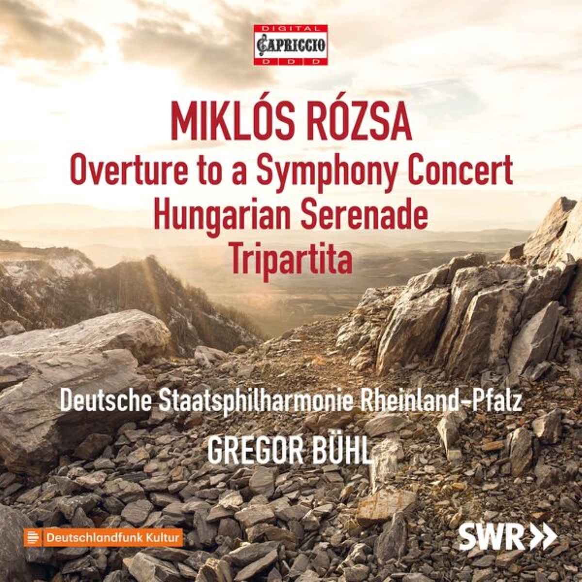 Přebal alba Miklós Rózsa: Orchestral Works (zdroj Capriccio Records)