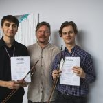 Mezinárodní kontrabasová soutěž Františka Černého a Jana Geissela 2023 – Jakub Janíček, David Herman a George Kellner (zdroj Mezinárodní kontrabasová soutěž Františka Černého a Jana Geissela)