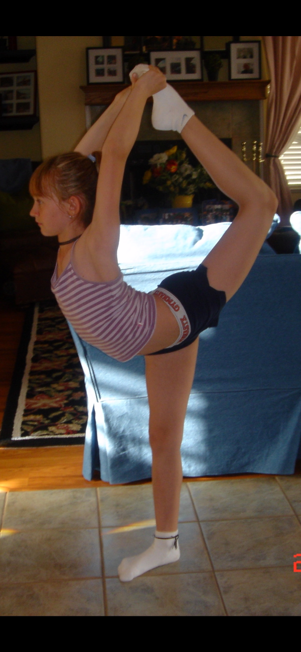 Po hodině gymnastiky doma, přibližně rok 2004
