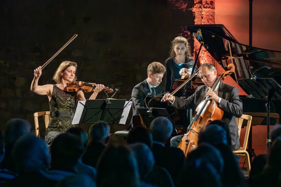 Petra Brabcová, Stanislav Gallin, Petr Malíšek, 24. dubna 2025, Klášter sv. Anežky České, Praha (zdroj Symfonický orchestr hl. m. Prahy FOK, foto Petr Dyrc)