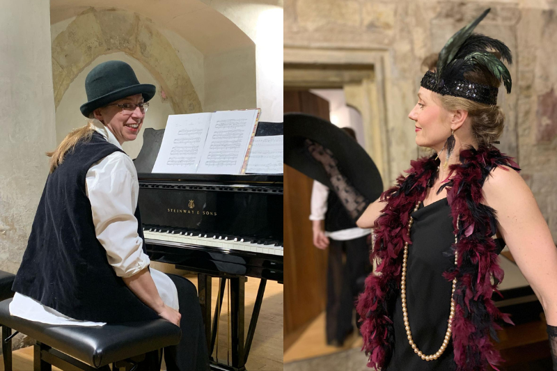 Hudební salón Café crème: Erik Satie – Monika Knoblochová, Dagmar Šašková, 6. dubna 2025 (zdroj Hudební salón Café crème)