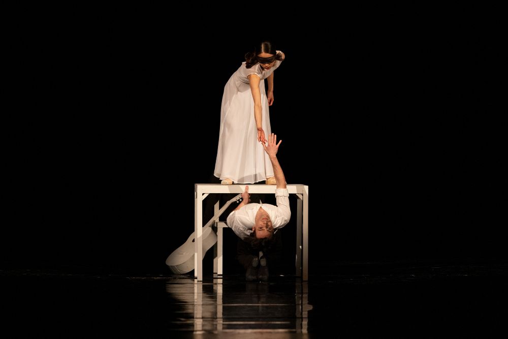 Sergio Méndez Romeo a Sawa Shiratsuki v Sólu pro tři (foto z derniéry Tereza Hrubá)