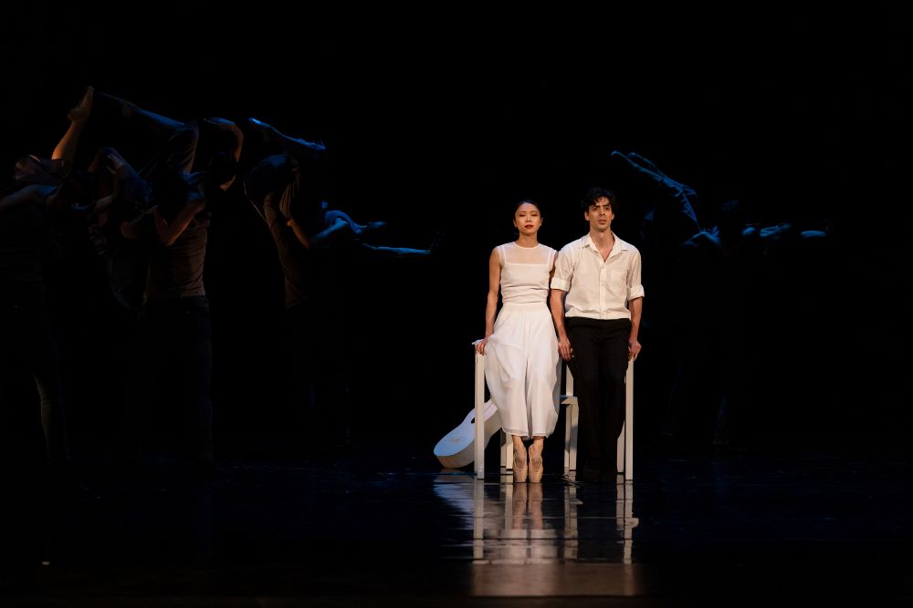 Sergio Méndez Romeo a Sawa Shiratsuki v Sólu pro tři (foto z derniéry Tereza Hrubá)