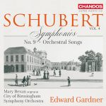 Přebal CD Schubert: Symphonies Vol. 4 – Orchestral Songs, 9th symphony (zdroj Chandos)
