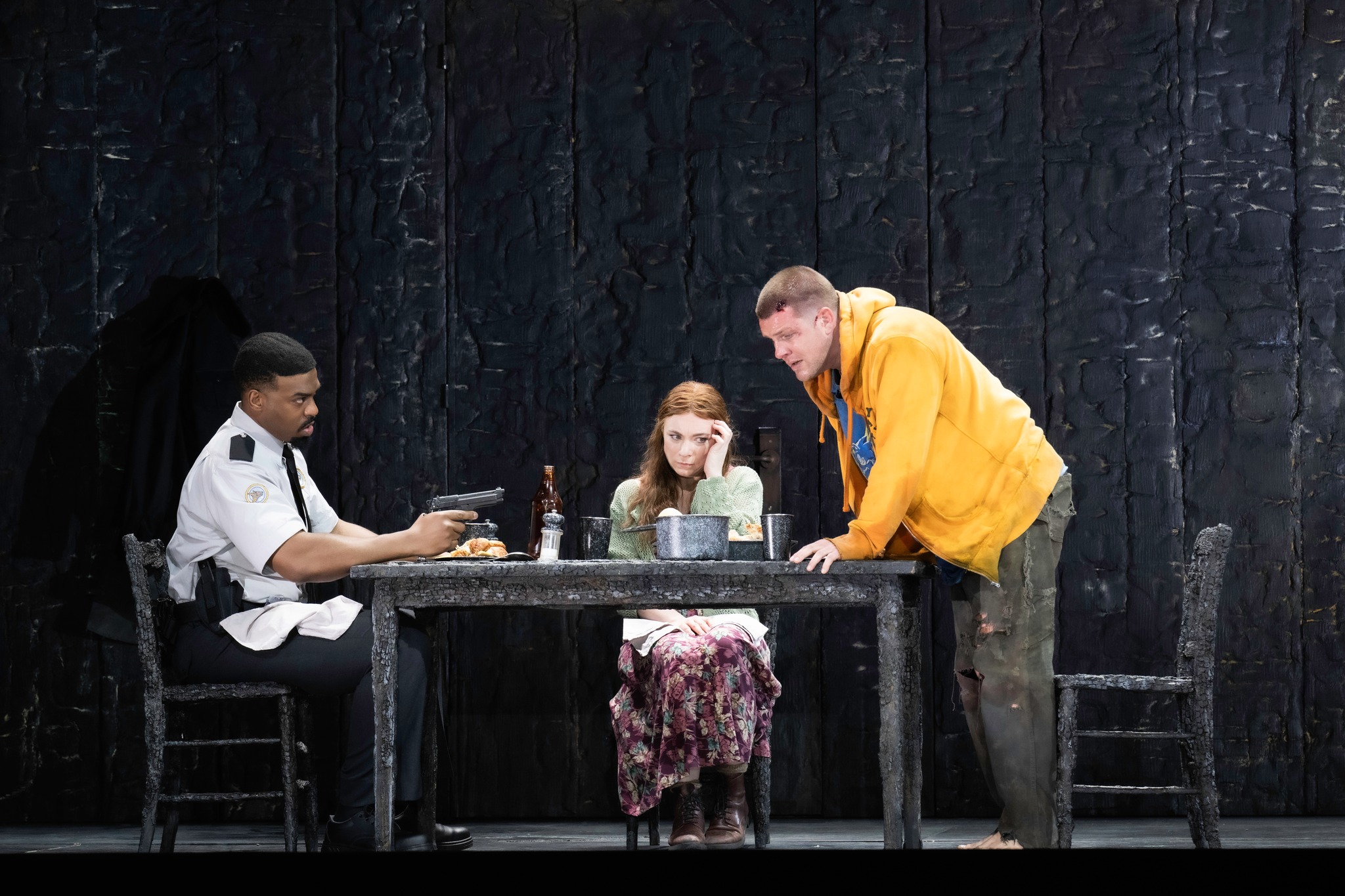 Richard Wagner: Valkýra, Royal Opera House, London 14. května 2025: Soloman Howard, Natalya Romaniw a Stanislas de Barbeyrac (foto Monika Rittershaus)