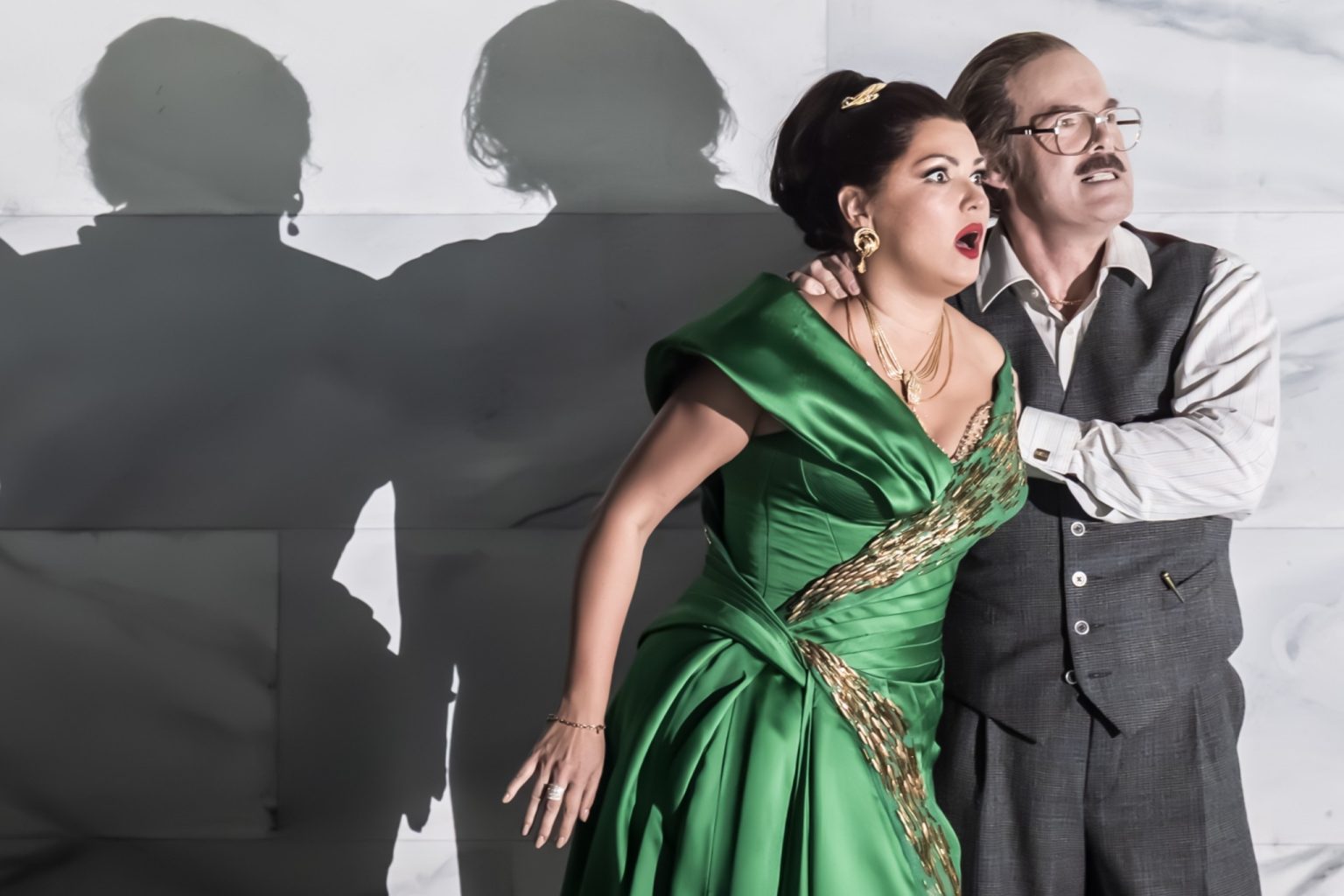 Anna Netrebko a Gerald Finley (foto Marc Brenner)